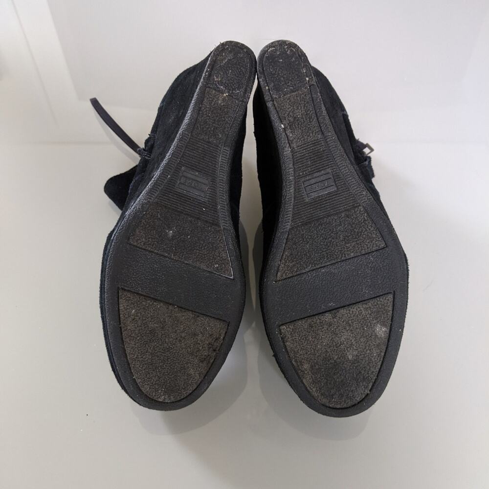 Toms Black Suede Wedge Desrhi Side Zip Booties - Picture 4 of 8